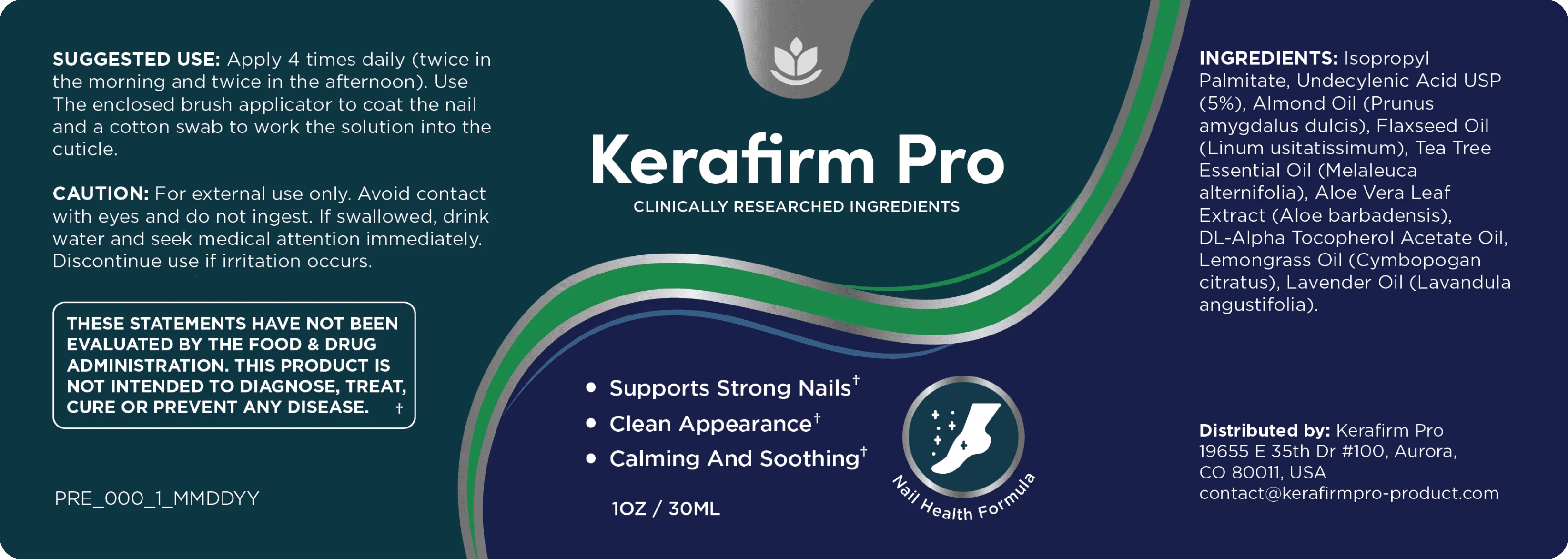 Kerafirm Pro Product Label